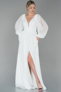 Long White Chiffon Evening Dress ABU1702