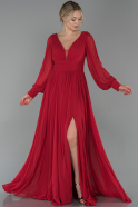 Long Red Chiffon Evening Dress ABU1702