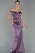 Long Lavender Satin Mermaid Evening Dress ABU1726
