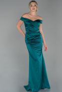 Long Emerald Green Satin Mermaid Evening Dress ABU1726