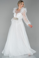 Long White Evening Dress ABU1718