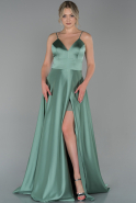 Long Turquoise Satin Evening Dress ABU1458