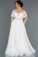 Long White Engagement Dress ABU1283