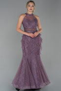 Lavender Long Laced Evening Dress ABU1602