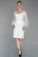 Short White Invitation Dress ABK997