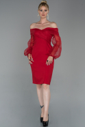 Short Red Invitation Dress ABK997