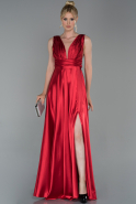 Long Red Satin Evening Dress ABU1737