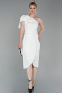 Midi White Invitation Dress ABK1001