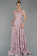 Long Powder Color Laced Evening Dress ABU1741