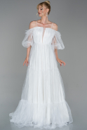 Long White Evening Dress ABU1743