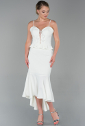 Midi White Invitation Dress ABK1009