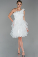 Short White Evening Dress ABK1011