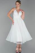 Midi White Invitation Dress ABK1016
