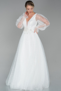 Long White Evening Dress ABU1780