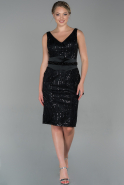 Short Black Laced Invitation Dress ABK1006