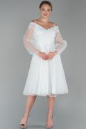 Midi White Night Dress ABK1008