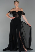 Long Black Dantelle Evening Dress ABT058