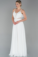 Long White Chiffon Evening Dress ABU1750