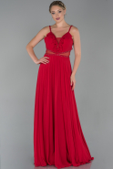 Long Red Chiffon Evening Dress ABU1750