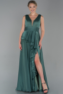 Long Green Satin Evening Dress ABU1751