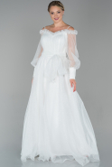 Long White Evening Dress ABU1752