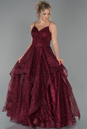 Long Cherry Colored Evening Dress ABU1738