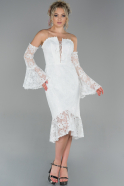 Midi White Laced Night Dress ABK1018
