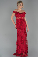 Long Red Mermaid Evening Dress ABU1789