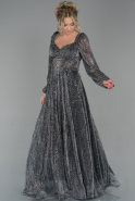 Long Anthracite Evening Dress ABU1793