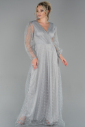 Long Grey Dantelle Evening Dress ABU1794