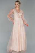 Long Powder Color Dantelle Evening Dress ABU1794