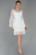 Short White Dantelle Night Dress ABK1019