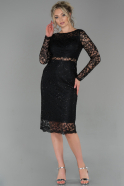 Short Black Dantelle Evening Dress ABK1022