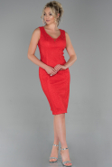 Short Red Dantelle Invitation Dress ABK1024