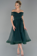 Midi Emerald Green Invitation Dress ABK482
