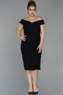 Short Black Plus Size Evening Dress ABK1028