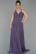 Long Lavender Chiffon Plus Size Evening Dress ABU1778