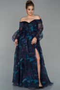 Long Purple Oversized Evening Dress ABU1803