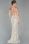 Beige Long Mermaid Prom Dress ABU761