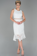 Midi White Laced Night Dress ABK1036