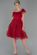 Short Red Invitation Dress ABK1038