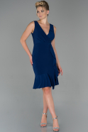 Short Sax Blue Invitation Dress ABK1041