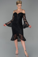 Midi Black Laced Invitation Dress ABK1042
