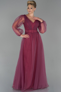 Long Rose Colored Evening Dress ABU1823