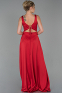 Red Long Satin Evening Dress ABU1746