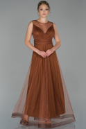 Long Light Brown Prom Gown ABU1826