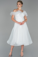 White Short Invitation Dress ABK968