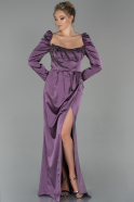 Long Lavender Satin Evening Dress ABU1829