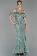 Long Turquoise Dantelle Evening Dress ABU1832