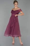 Midi Rose Colored Invitation Dress ABK1054